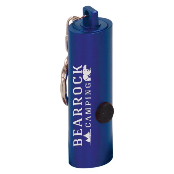 2 3/8" Blue 3-LED Custom Engraved Flashlight with Keychain - Blue