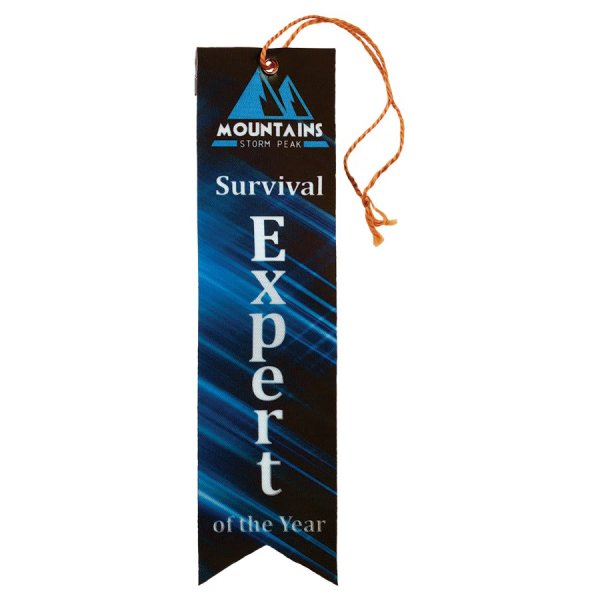 2" x 8" Custom Printed Ribbon with Card & String - White