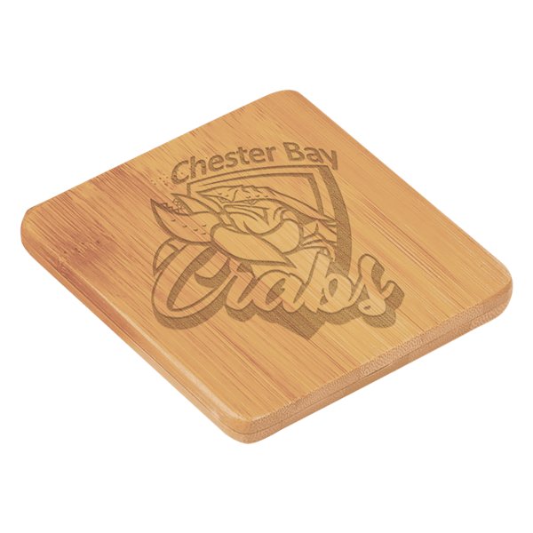 3 1/2" x 3 1/2" Square Bamboo Coaster - Bamboo
