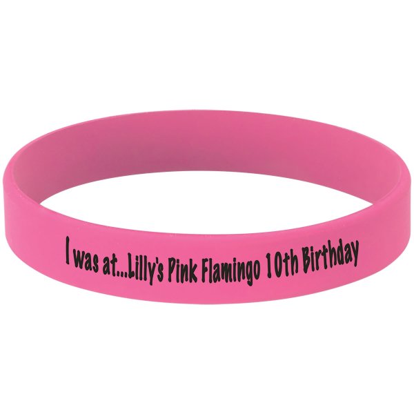 3 3/4" Pink/Black Custom Engraved Bracelet - Pink/Black