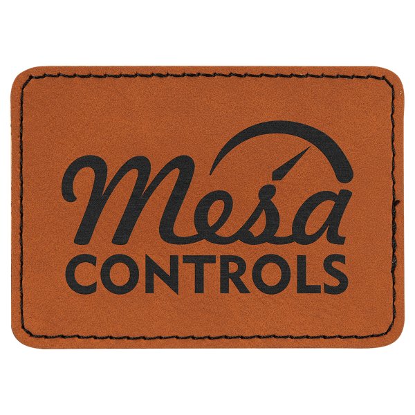 3 1/2" x 2 1/2" Rawhide Engraved Faux Leather Rectangle Patch with Kota Pro Adhesive - Rawhide
