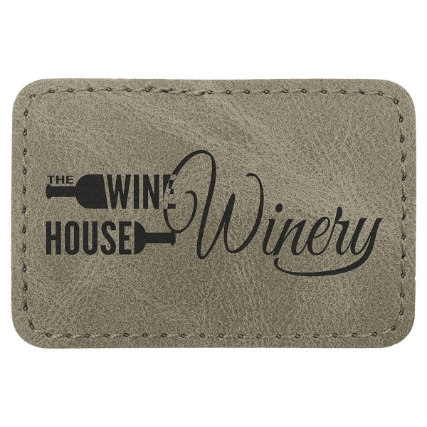 3" x 2" Light Green Premier Engraved Faux Leather Rectangle Patch with Kota Pro Adhesive - Creekside Collection - Light Green