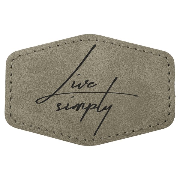 3" x 2" Light Green Premier Engraved Faux Leather Hex Patch with Kota Pro Adhesive - Creekside Collection - Light Green