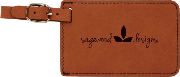 4 1/4" x 2 3/4" Rawhide Engraved Faux Leather Luggage Tag - Rawhide