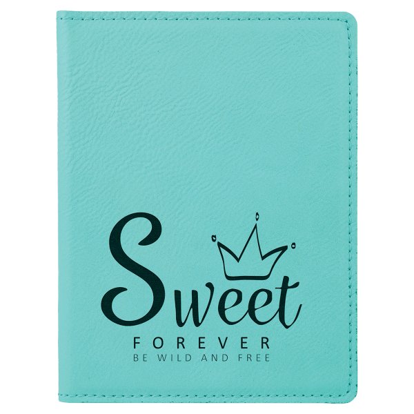 4 1/4" x 5 1/2" Teal Engraved Faux Leather Passport Holder - Teal
