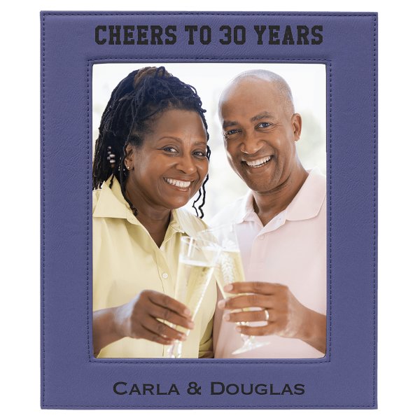 8" x 10" Purple Engraved Faux Leather Photo Frame - Purple