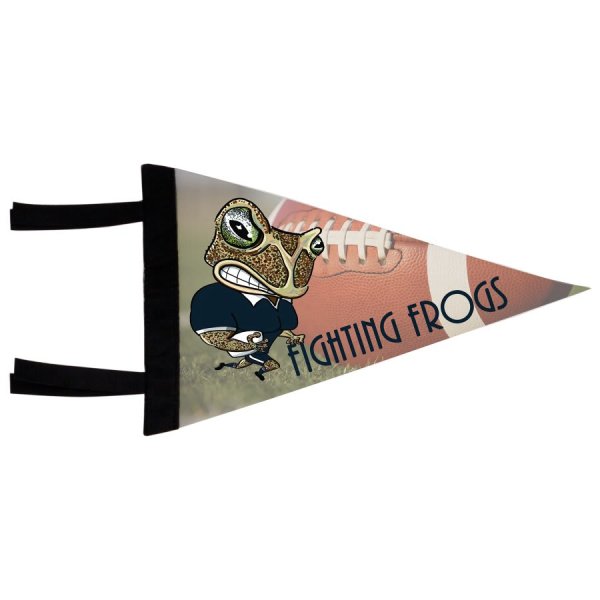 8" x 12" White Custom Printed Pennant - White/Black