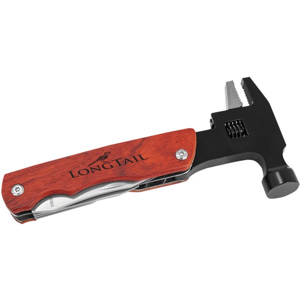 6 3/4" Hammer Multi-Tool with Wood Handle/Pouch - Rosewood