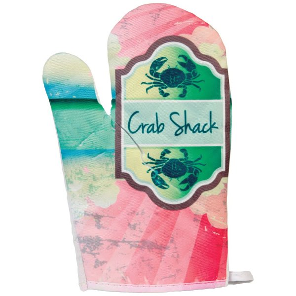 7" x 11" White Custom Printed Oven Mitt - White
