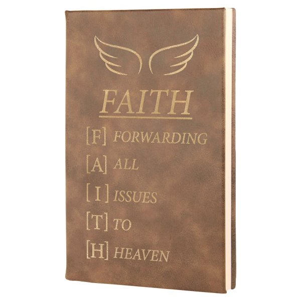 5 1/4" x 8 1/4" Rustic/Gold Engraved Faux Leather Journal with Lined Notepad - Rustic/Gold