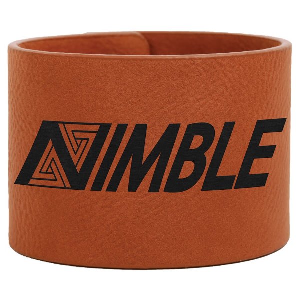 9 1/2" x 2" Rawhide Engraved Faux Leather Cuff Bracelet - Rawhide/Black