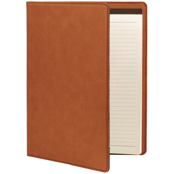 9 1/2" x 12" Rawhide Engraved Faux Leather Portfolio with Notepad - Rawhide