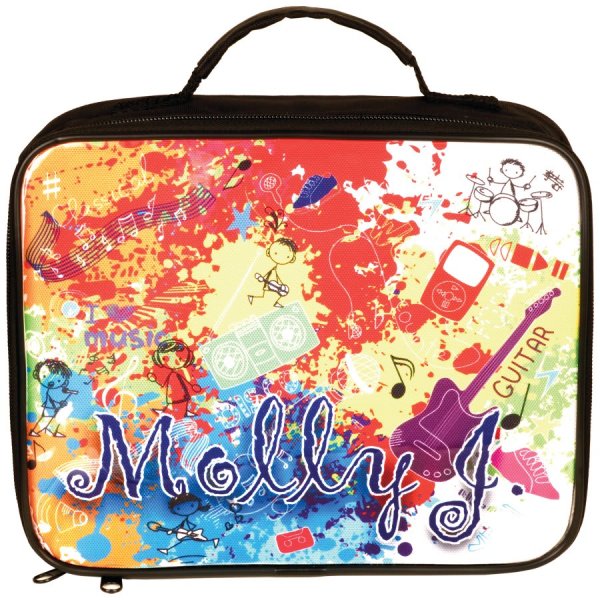 9 1/2" x 7 1/2" x 3" Custom Printed Insulated Lunch Tote - Black