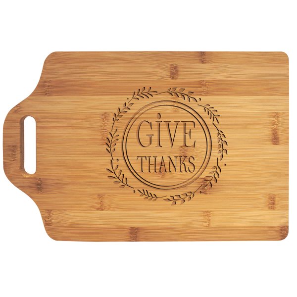 15" x 10 1/4" Bamboo Cutting Board with Handle - Bamboo