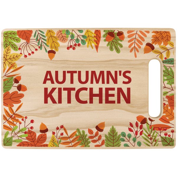 11 1/4" x 7 1/2" Custom Printed Rectangle Wood Cutting Board - Natural
