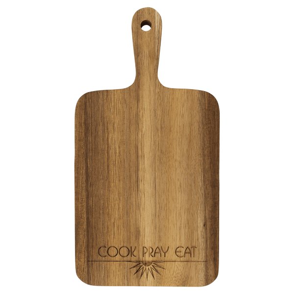 13 1/2" x 7" Acacia Paddle Shaped Cutting Board - Woodgrain
