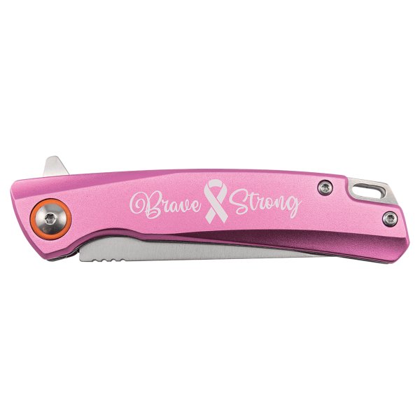 Bison River 4" Pink Everyday Carry Knife with Ball Bearing Open Mechanism - Pink