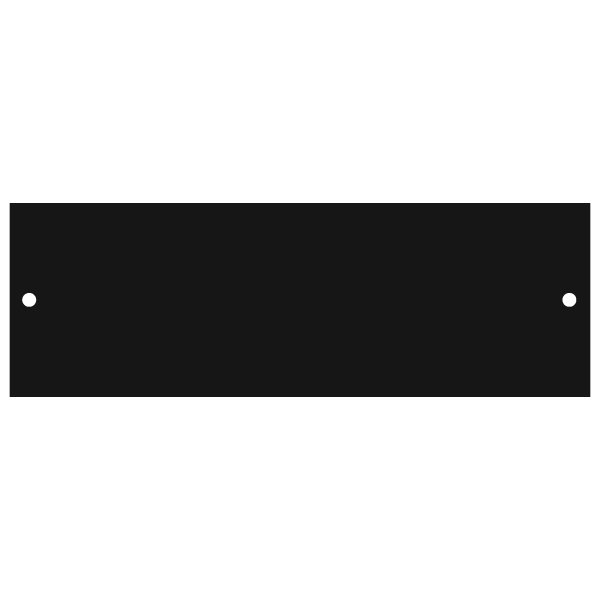 2 3/8" x 6 3/4" Black Brass Plate with Two Holes - Black
