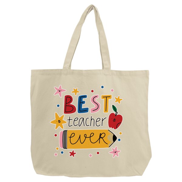 Natural Cotton Canvas Tote with 5" Gusset, 20" x 15" x 5" - Natural