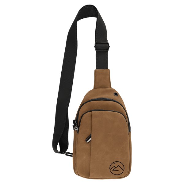 Explorer Bag - Engraved Faux Leather, Creekside Collection, Medium Brown - Medium Brown