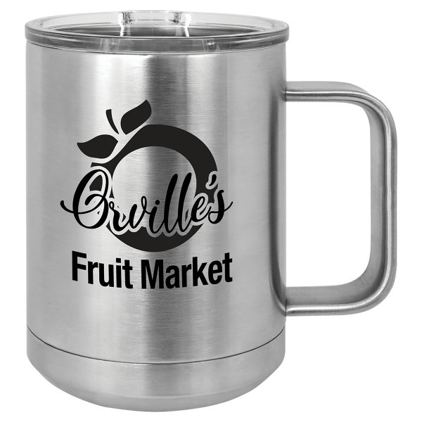 Polar Camel 15 oz. Stainless Steel Vacuum Insulated Mug with Slider Lid - Stainless Steel