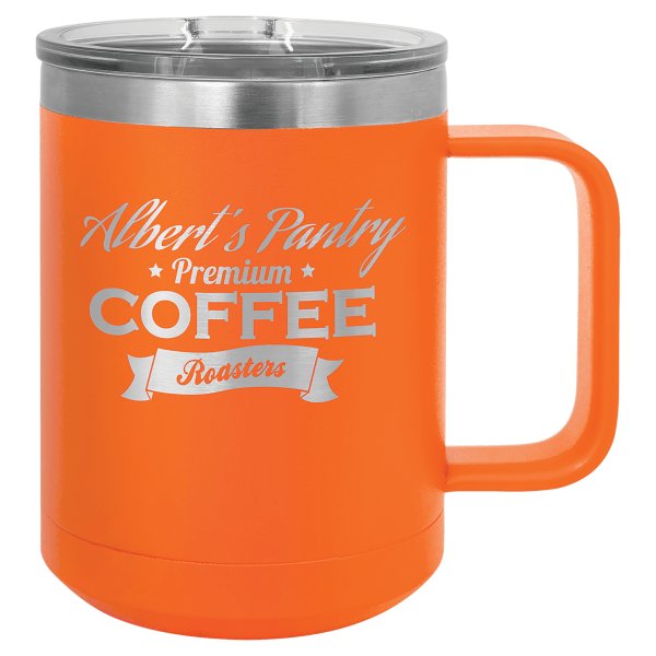 Polar Camel 15 oz. Orange Vacuum Insulated Mug with Slider Lid - Orange