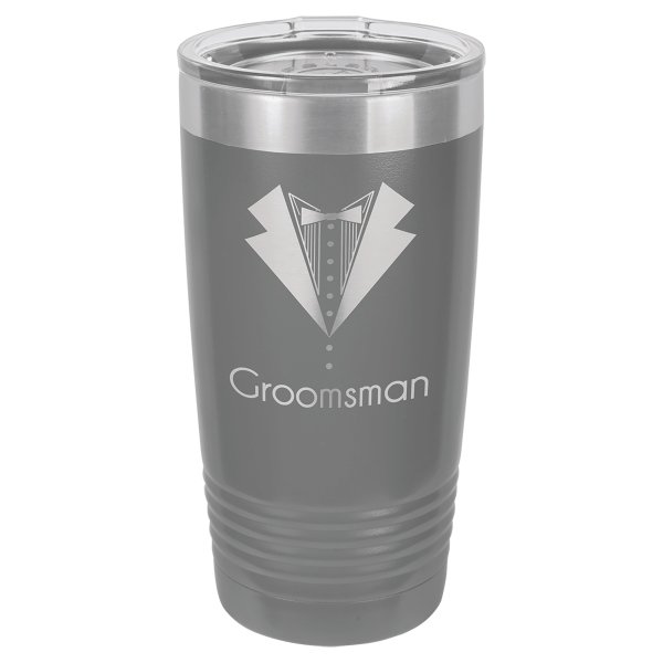 Polar Camel 20 oz. Dark Gray Ringneck Tumbler with Standard Lid - Dark Gray