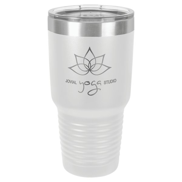 Polar Camel 30 oz. White Ringneck Tumbler with Standard Lid - White