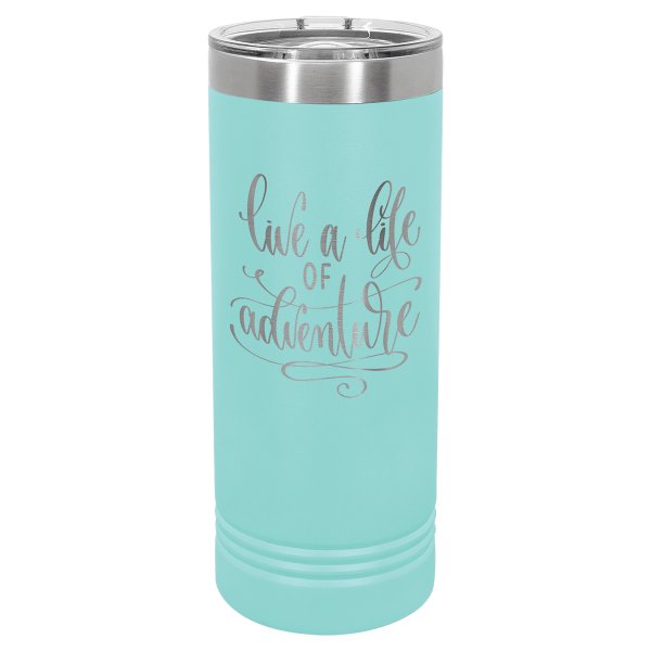 Polar Camel 22 oz. Teal Skinny Tumbler with Slider Lid - Teal