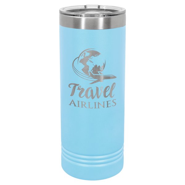 Polar Camel 22 oz. Light Blue Skinny Tumbler with Slider Lid - Light Blue