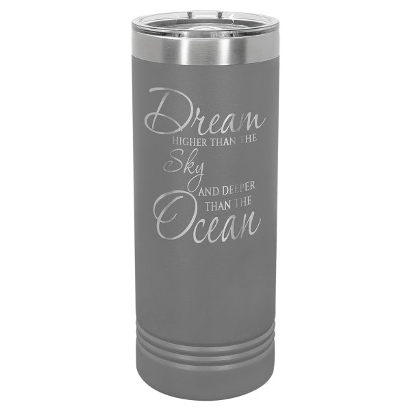 Polar Camel 22 oz. Dark Gray Skinny Tumbler with Slider Lid - Dark Gray