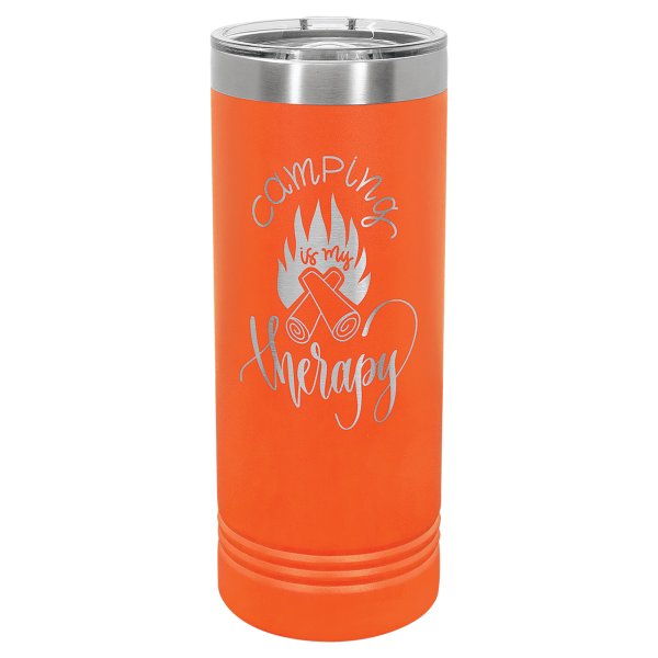 Polar Camel 22 oz. Orange Skinny Tumbler with Slider Lid - Orange