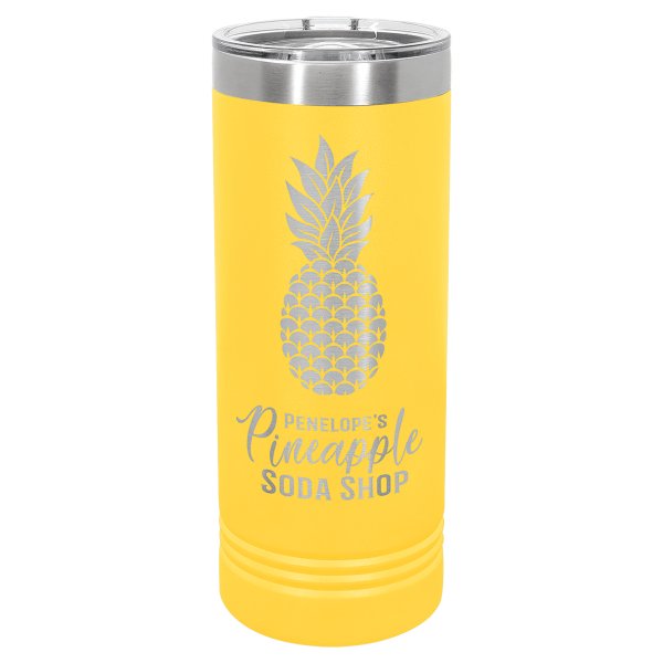 Polar Camel 22 oz. Yellow Skinny Tumbler with Slider Lid - Yellow