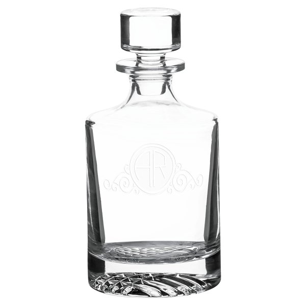 Polar Camel 850 mL Round Glass Decanter in Black Gift Box with Printed Paper Sleeve - Clear