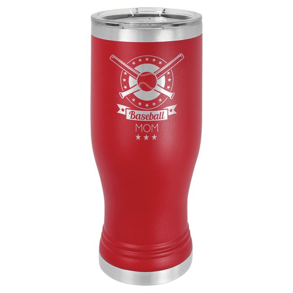 Polar Camel 20 oz. Red Pilsner Tumbler with Standard Lid - Red