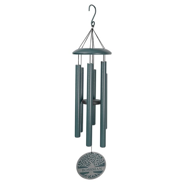 36" Dark Peacock Green Powder Coated Aluminum Wind Chime - Dark Peacock Green