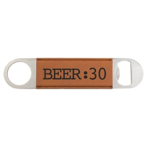 1 1/2" x 7" Rawhide Engraved Faux Leather Bottle Opener