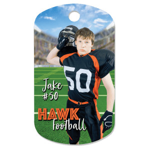 1" x 2" Gloss White Custom Printed Aluminum  G.I. Tag
