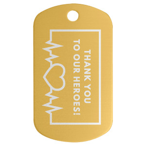 1" x 2" Gold Aodized Aluminum  G.I. Tag