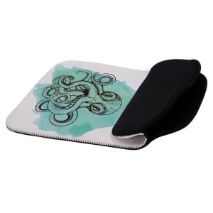 10 1/2" x 13 1/2" White/Black Custom Printed Foldover Laptop Sleeve