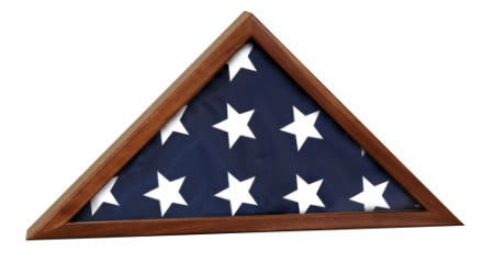 25 1/2" x 12 3/4" Genuine Walnut Flag Display Case - Walnut