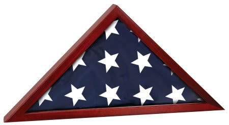 25 1/2" x 12 3/4" Rosewood Finish Flag Display Case - Rosewood