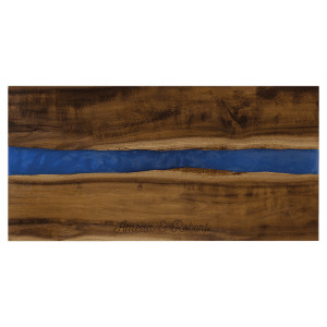 18"x 9" Acacia with Blue Pearl Resin Serving Board