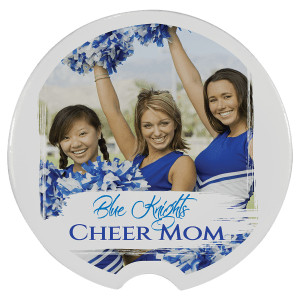 2 1/2" Gloss White Ceramic Car Coaster
