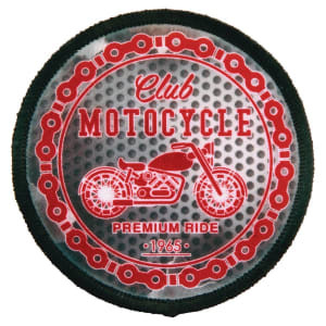 2 1/2" Round Custom Printed Patch with Adhesive & Black Border