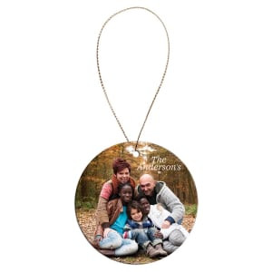2 1/2" White Custom Printed Round Ceramic Ornament