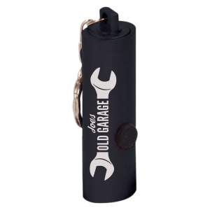 2 3/8" Black 3-LED Custom Engraved Flashlight with Keychain