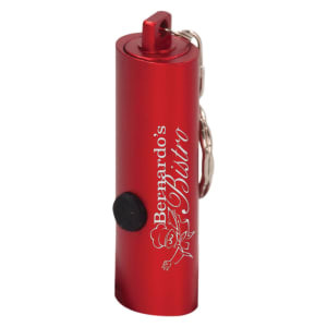 2 3/8" Red 3-LED Custom Engraved Flashlight with Keychain