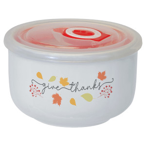 2.36" x 3.58" Custom Printed Ceramic Storage Bowl with Flexible Plastic Lid