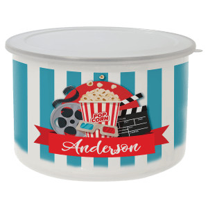 57 oz. Tall Enamel Container with Flexible Plastic Lid